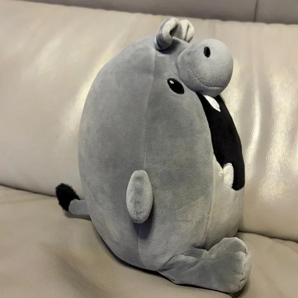 Gray Hippo Plush Toy Jazware 10 Jungle Hippo Stuffed Animal Plush New With Tag - Picture 3 of 7